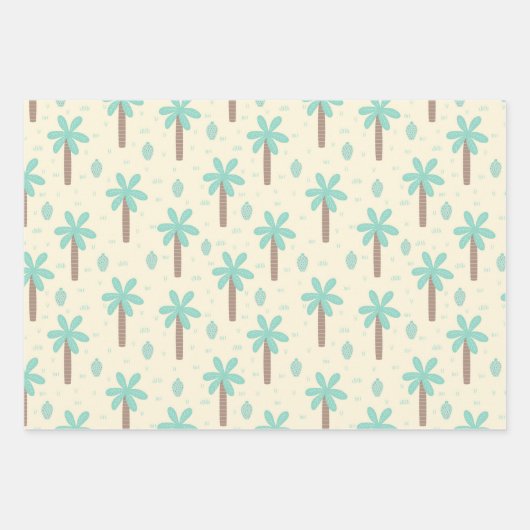 Dinosaur Pattern Blue Monogrammed Kind Boy Party Inpakpapier Vel (Voorkant 2)