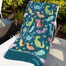 Dinosaur Pattern Blue Monogrammed Kind Boy