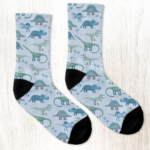 Dinosaur Pattern Blue Sokken