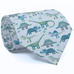 Dinosaur Pattern Blue Stropdas<br><div class="desc">Veel blauwe dinosaurussen,  Tyrannosaurus rex,  Spinosaurus,  Stegosaurus,  Diplodocus en Triceratops. Ideaal voor museumcuratoren,  paleontologen en iedereen die van dinosaurussen houdt.</div>