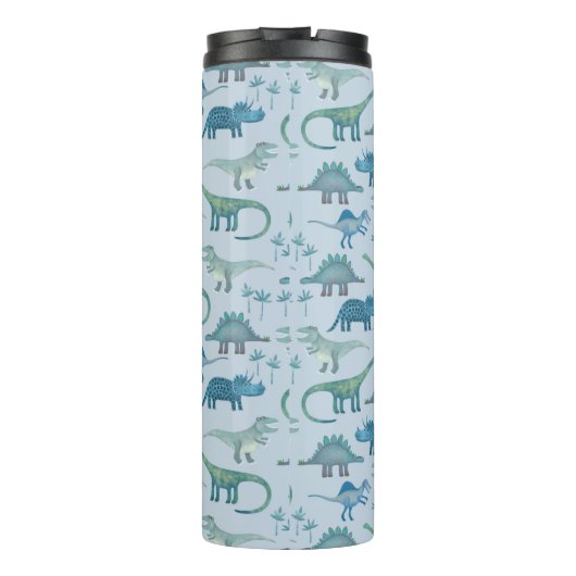 Dinosaur Pattern Blue Thermosbeker (Achterkant)