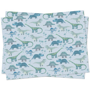 Dinosaur Pattern Blue Tissue Paper Tissuepapier