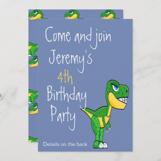 Dinosaur Pattern Cute Boys Age Birthday Kaart (Voorkant / Achterkant)