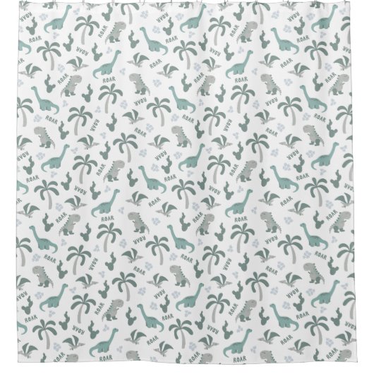 Dinosaur Pattern Douchegordijn (Voorkant)