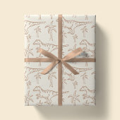 Dinosaur Pattern Modern Boy Dino Jungle Beige Cadeaupapier