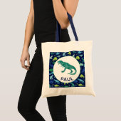 Dinosaur Pattern Persoonlijke Kinder T-Rex Tote Bag (Voorkant (product))