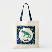 Dinosaur Pattern Persoonlijke Kinder T-Rex Tote Bag (Voorkant)