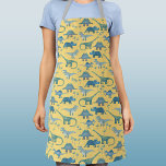 Dinosaur Pattern Schort<br><div class="desc">Veel blauwe dinosaurussen,  Tyrannosaurus rex,  Spinosaurus,  Stegosaurus,  Diplodocus en Triceratops. Ideaal voor zowel carnivoren als herbivoren.</div>