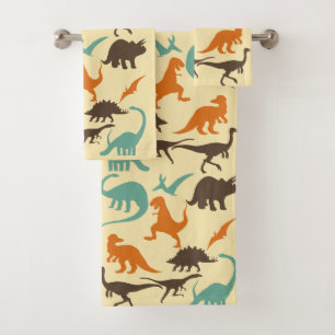 Dinosaur Pattern Silhouette Bad Handdoek