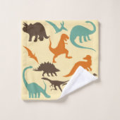 Dinosaur Pattern Silhouette Bad Handdoek (Wasdoekje)