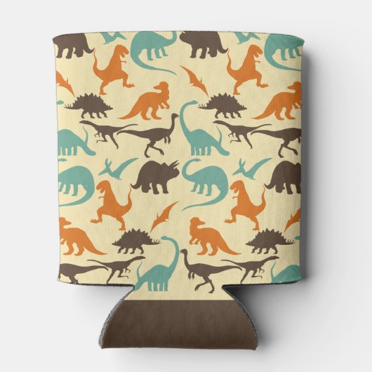 Dinosaur Pattern Silhouette Blikjeskoeler (Achterkant)