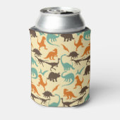 Dinosaur Pattern Silhouette Blikjeskoeler (Blikje Achterkant)