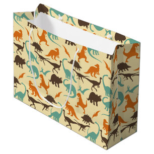 Dinosaur Pattern Silhouette Groot Cadeauzakje