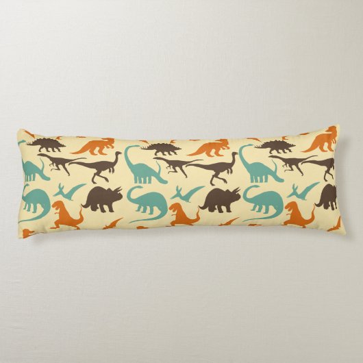 Dinosaur Pattern Silhouette Lichaamskussen (Achterkant)