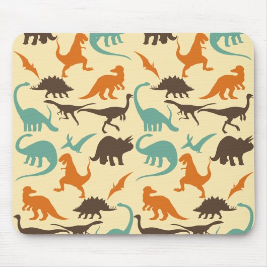 Dinosaur Pattern Silhouette Muismat (Voorkant)