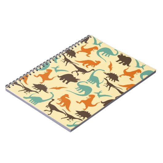 Dinosaur Pattern Silhouette Notitieboek (Linkerzijde)