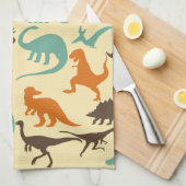 Dinosaur Pattern Silhouette Theedoek (Quarter Fold)