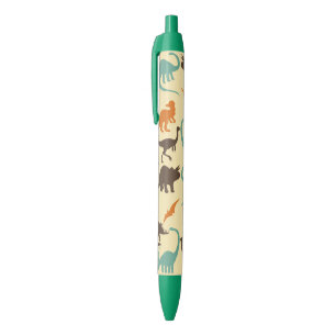 Dinosaur Pattern Silhouette Zwarte Inkt Pen