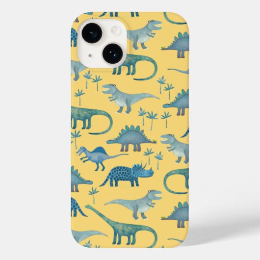 Dinosaur Pattern Yellow Case-Mate iPhone Case (Achterkant)