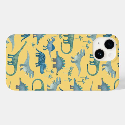 Dinosaur Pattern Yellow Case-Mate iPhone Case (Achterkant (horizontaal))