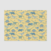Dinosaur Pattern Yellow Tissue Paper Tissuepapier (Voorkant)