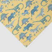 Dinosaur Pattern Yellow Tissue Paper Tissuepapier (Detail)