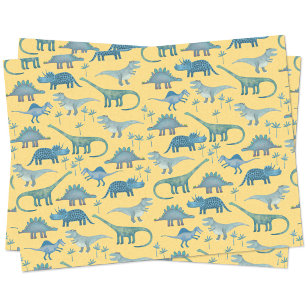 Dinosaur Pattern Yellow Tissue Paper Tissuepapier