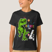 Dinosaur Personalized Birthday T-Rex T-Shirt (Voorkant)