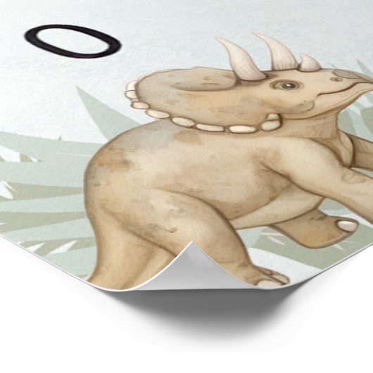 Dinosaur Personalized Name Monogram A Growth Chart Poster (Hoek)