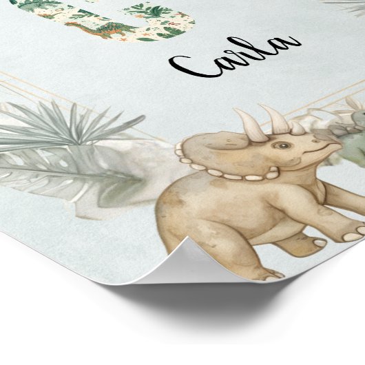 Dinosaur Personalized Name Monogram C Nursery Poster (Hoek)