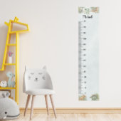 Dinosaur Personalized Name Monogram M Growth Chart Poster