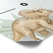 Dinosaur Personalized Name Monogram V Growth Chart Poster (Hoek)