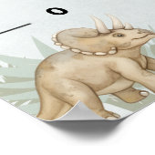 Dinosaur Personalized Name Monogram W Growth Chart Poster (Hoek)