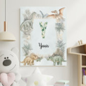 Dinosaur Personalized Name Monogram Y Nursery Poster