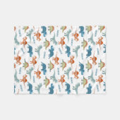 Dinosaur Persoonlijke benaming Fleece Deken (Voorkant (Horizontaal))
