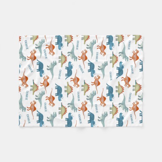 Dinosaur Persoonlijke benaming Fleece Deken (Voorkant (Horizontaal))