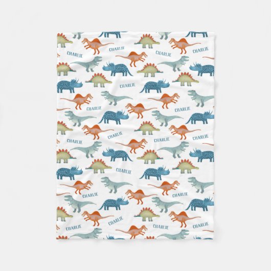 Dinosaur Persoonlijke benaming Fleece Deken (Voorkant)