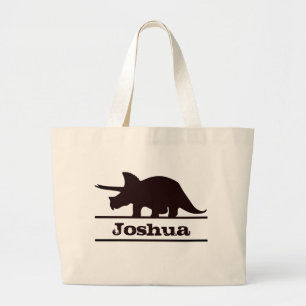 Dinosaur Persoonlijke benaming Triceratops Canvas  Grote Tote Bag