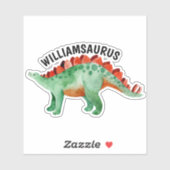 Dinosaur Persoonlijke naam Funny Sticker (Vel)