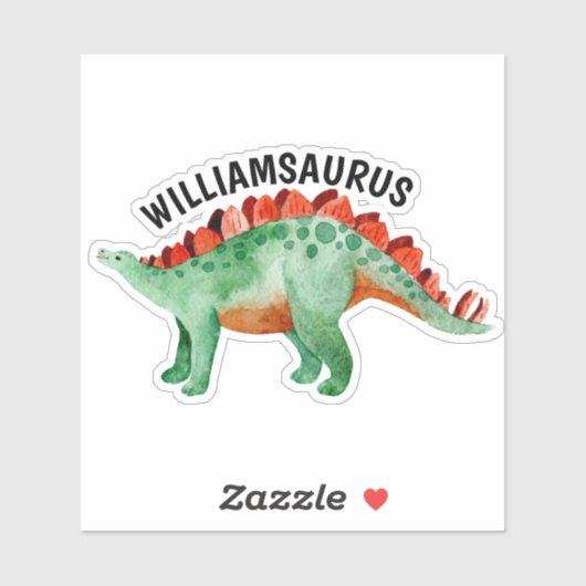 Dinosaur Persoonlijke naam Funny Sticker (Vel)