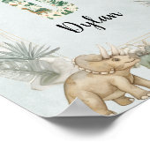 Dinosaur Persoonlijke Naam Monogram D Kinderkamer Poster (Hoek)