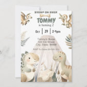 Dinosaur Persoonlijke Verjaardag Uitnodiging voor  (Voorkant)