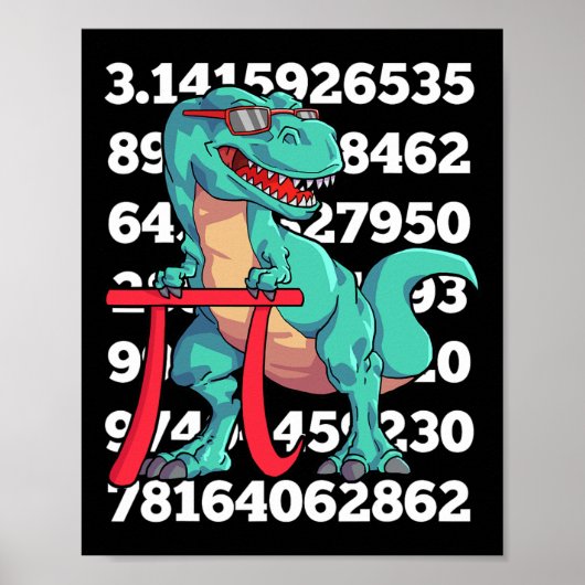 Dinosaur Pi Day T Rex Funny Math 3.14 Teacher Stud Poster (Voorkant)
