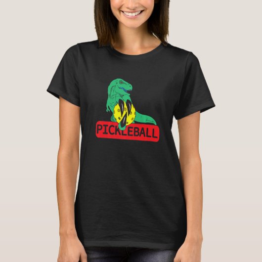 Dinosaur Pickleball Player T-shirt (Voorkant)