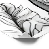 Dinosaur Picture Black + White Wall Poster (Hoek)