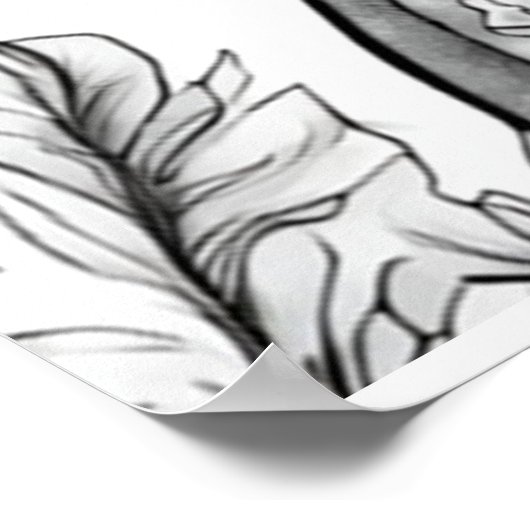 Dinosaur Picture Black + White Wall Poster (Hoek)