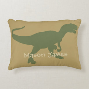 Dinosaur Pillow T-Rex Silhouette Camo Dino Accent Kussen