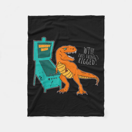 Dinosaur Pinball Wizard Arcade Machine Player Pict Fleece Deken (Voorkant)