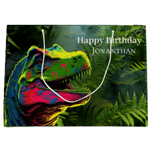 Dinosaur Pink Oerwoud blijddag Groot Cadeauzakje