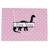 Dinosaur Pink Poker Patroon Groot Cadeauzakje (Achterkant)